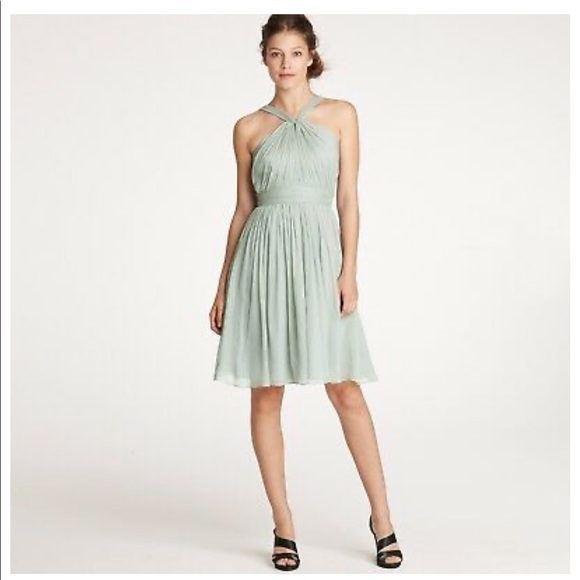 J. Crew Silk Chiffon Halter Sinclair Dress - Picture 1 of 7